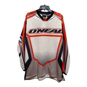 VTG O'Neal Racing  Long Sleeve Racing Shirt Mens Sz L Black & Orange Retro - Y2K